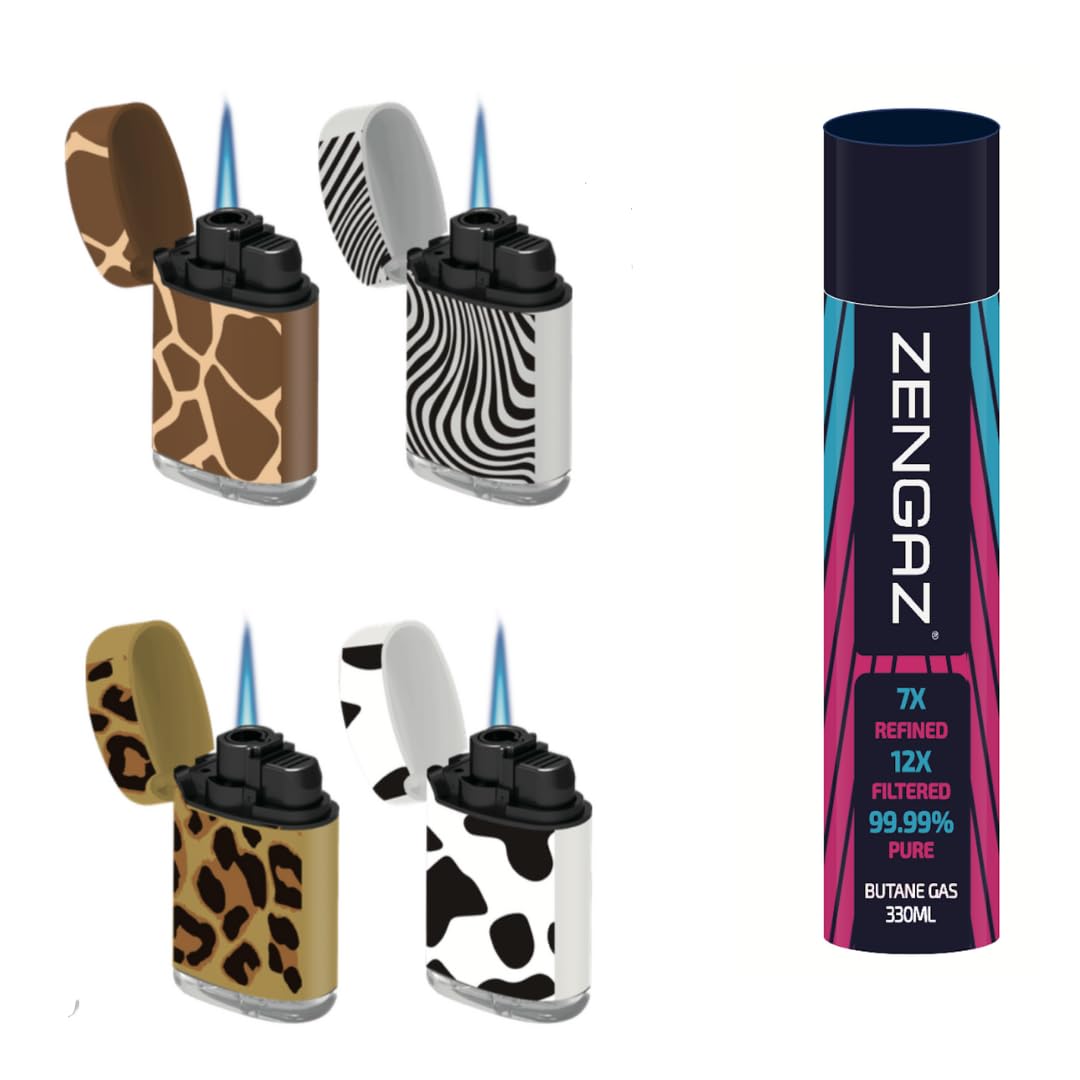 ZL 3 Mega Jet Flame Lighter SKIN 4 Pack & 330 ML Gas
