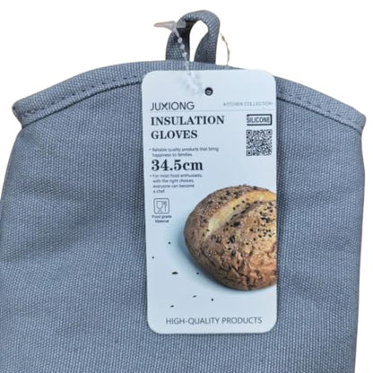 Silicone Oven Glove - Long - 34.5x17cm (Grey)