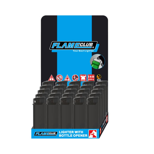 Electronic Refillable Bottle Opener Lighters – Black, Pack of 50