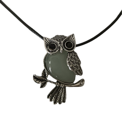 Earth Stone Collection - Owl Crystal Stone Necklace (Aventurine)