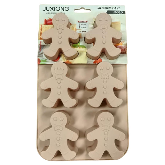 Silicone Cake Mold - Gingerbread Man - 25.5x16cm (Pink)