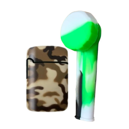 Brown Army ZL-3 Torch Jet Lighter And Camouflage Mini Silicone Rasta Pipe