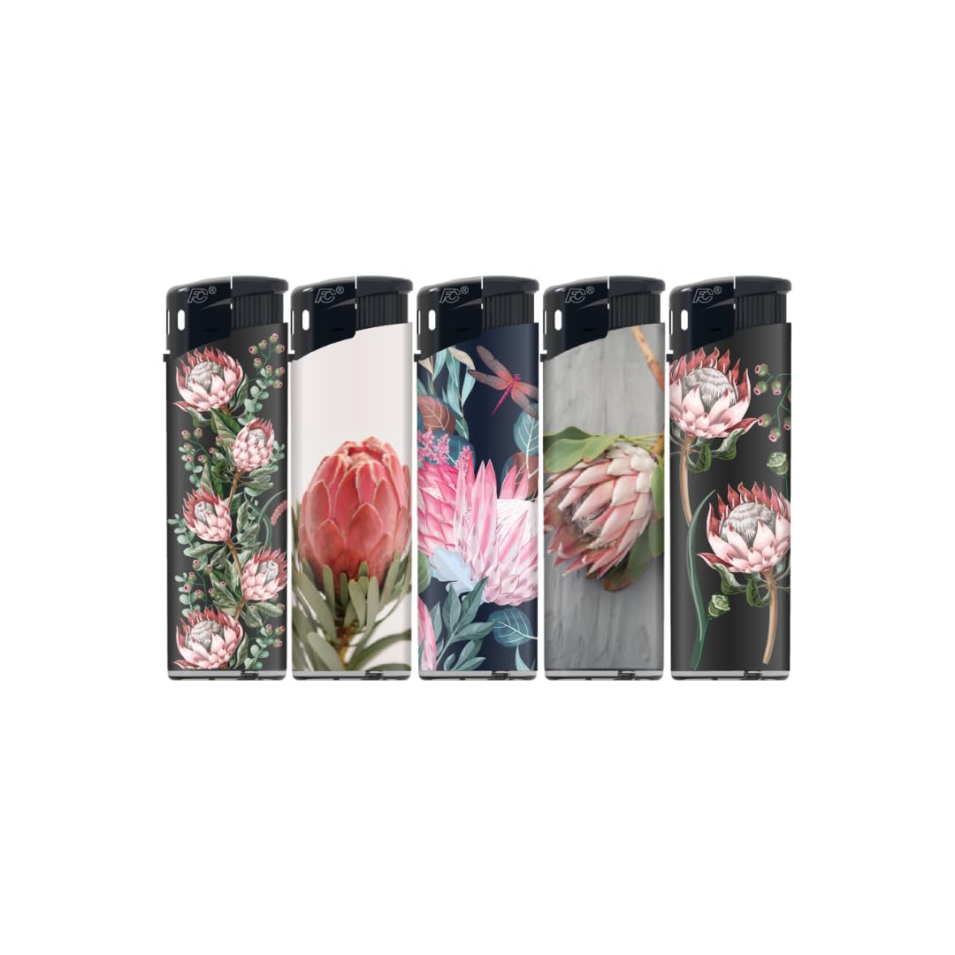 N2 Electronic Lighter - 5 Pack With 330ml Gas (Protea)
