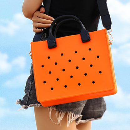 Nana EVA Croc Shoulder Bag & Coco EVA Croc Crossbody Bag Combo Set (Orange)