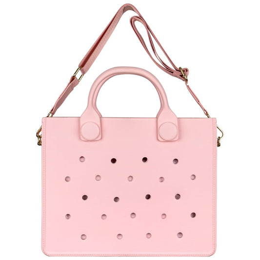 Nana EVA Croc Bag with Shoulder Strap – Lightweight Waterproof Tote Handbag (Pink)