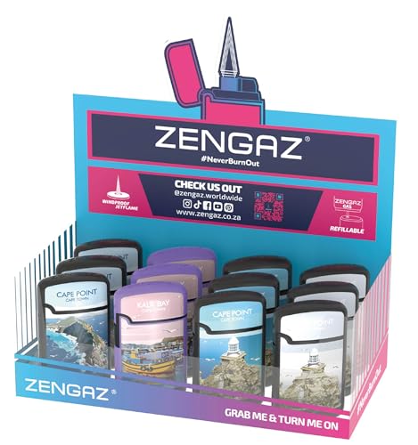 ZL3 Glenn John Art Mega Jet Flame Travel Lighter Tray - 12 Pack (Tray 2)