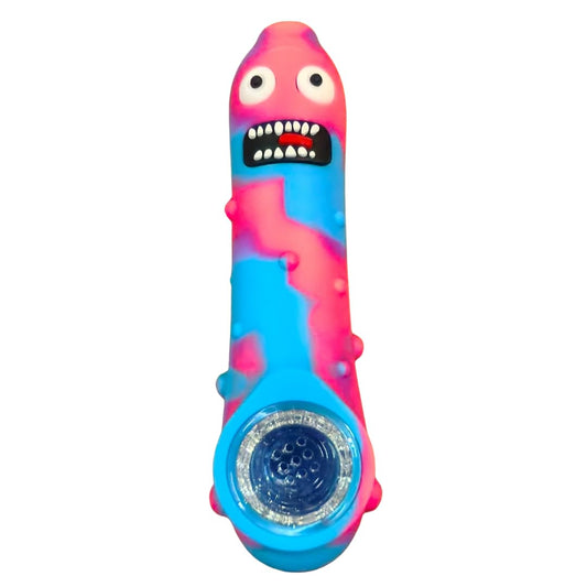 Silicone Rasta Pipe – Pickle Rick (Pink)