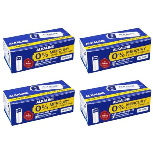 DeBest AA Alkaline Battery 1.5V AM3 LR6 Box of 40, 4 Pack