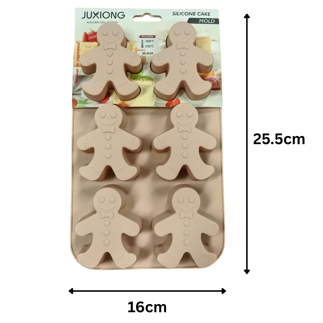 Silicone Cake Mold - Gingerbread Man - 25.5x16cm (Pink)