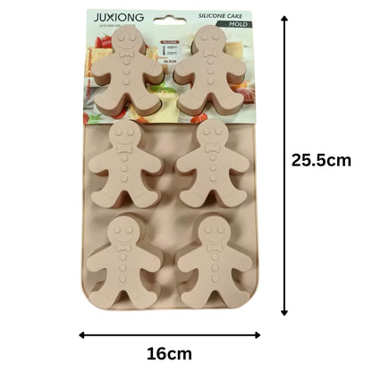 Silicone Cake Mold - Gingerbread Man - 25.5x16cm (Pink)