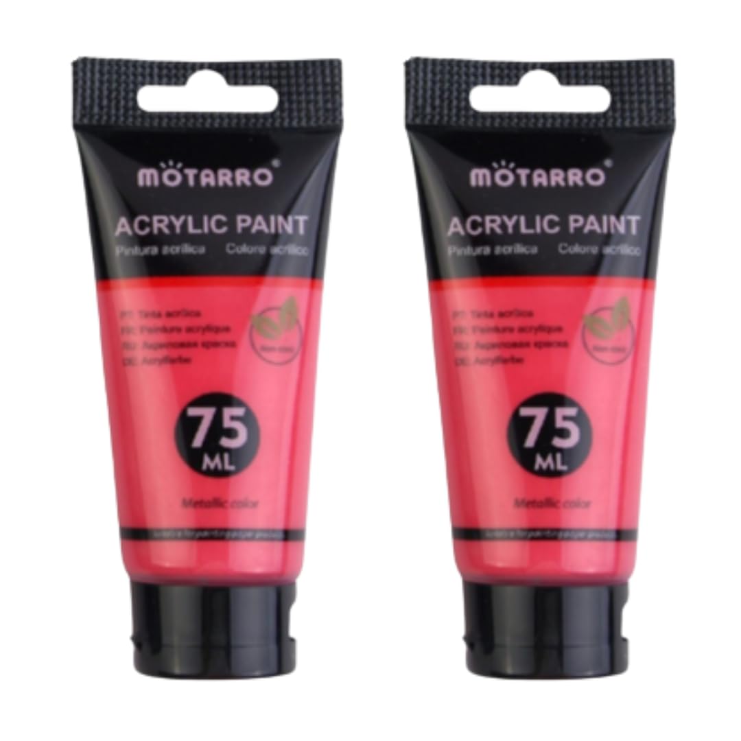 2 Pack Acrylic Metallic Paint – 75ml Tubes (Dark Pink)