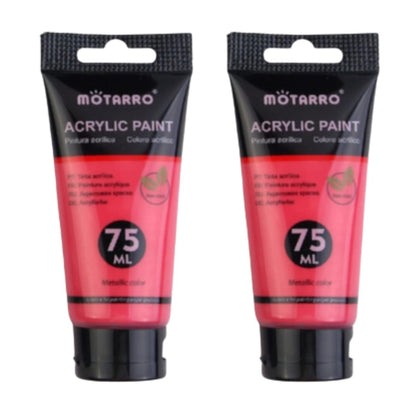 2 Pack Acrylic Metallic Paint – 75ml Tubes (Dark Pink)