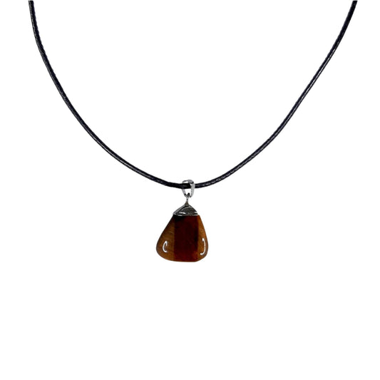 Earth Stone Collection - Polished Crystal Stone Necklace (Tigers eye)