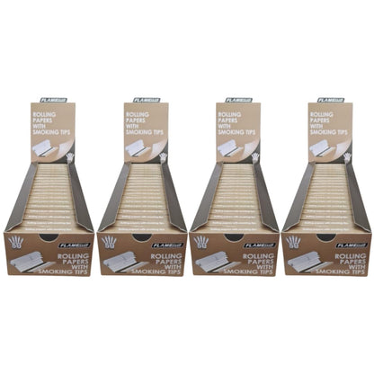 Flame Club Queen Size Rolling Paper + Tips - 39 Booklets - 4 Pack