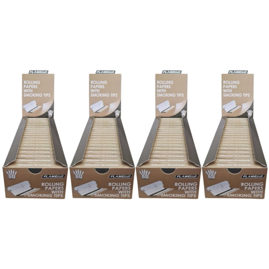 Flame Club Queen Size Rolling Paper + Tips - 39 Booklets - 4 Pack