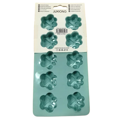 Silicone Chocolate Mold - Paw Prints - 21.5×11 cm (Blue)