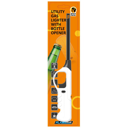 Africa Flame Medium Utility Braai Lighter with Built-in Bottle Opener (White)