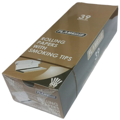 Flame Club Queen Size Rolling Paper + Tips - 39 Booklets - 4 Pack
