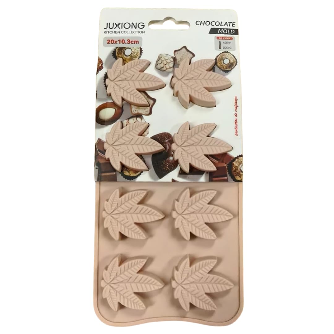 Silicone Chocolate Mold - Cannabis Leaf - 20x10cm (Pink)