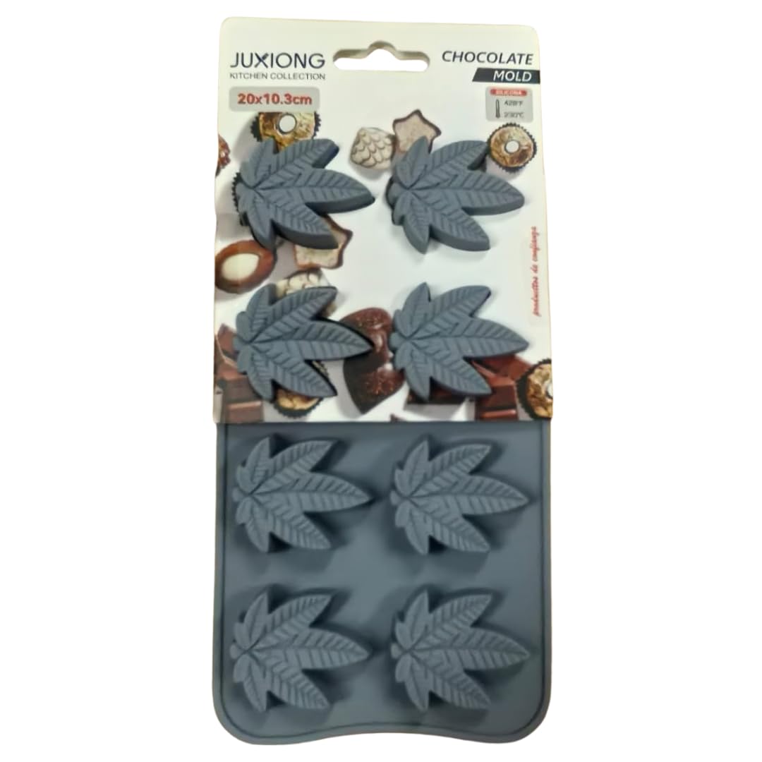 Silicone Chocolate Mold - Cannabis Leaf - 20x10cm (Grey)
