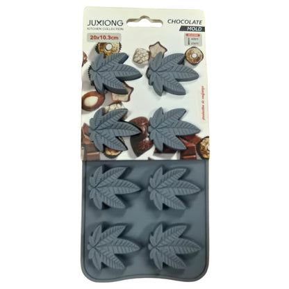 Silicone Chocolate Mold - Cannabis Leaf - 20x10cm (Grey)