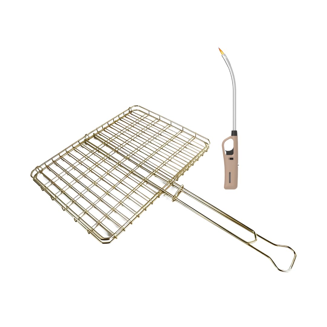 Big Box Braai Grid And Flexible Extra Length Braai Lighter (Brown)