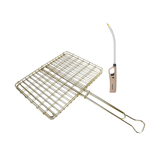Big Box Braai Grid And Flexible Extra Length Braai Lighter (Brown)