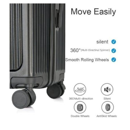 Multifunction Smart Travel Suitcase - 20 inch - Black