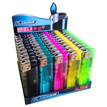 N2 TC Electronic Refillable Lighters – Wholesale Bulk Pack of 50 – New Assorted Colours – Durable & Reusable Pocket Lighters for Everyday Use, Retail, Convenience Stores & Giveaways