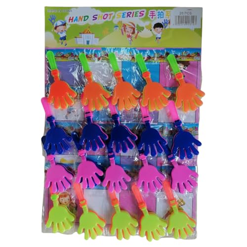 Hand Clapper on Card 20pc | Noisemaker Toy | Party Favor Clapping Hands