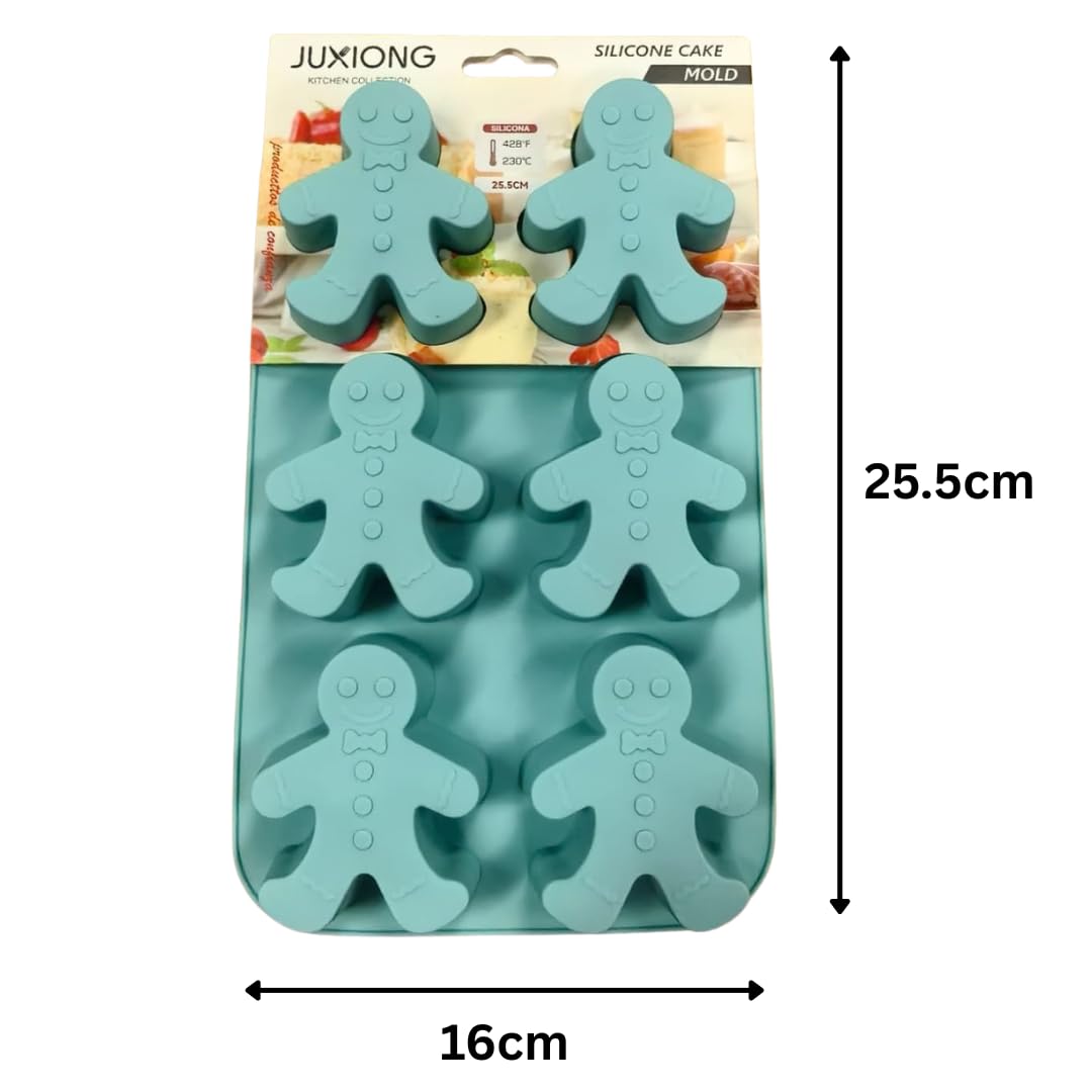 Silicone Cake Mold - Gingerbread Man - 25.5x16cm (Blue)