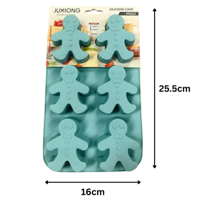 Silicone Cake Mold - Gingerbread Man - 25.5x16cm (Blue)