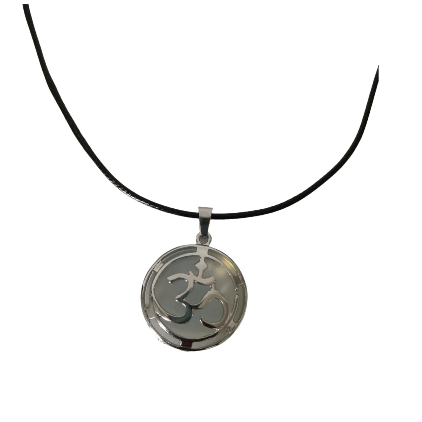Earth Stone Collection - OM Symbol Crystal Stone Necklace (Opal)