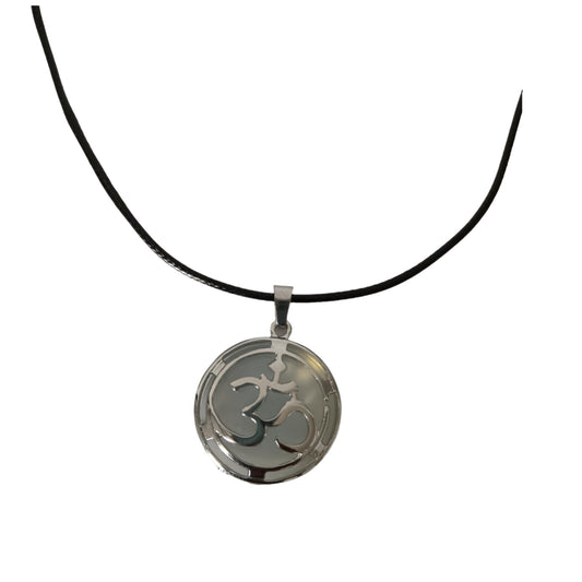 Earth Stone Collection - OM Symbol Crystal Stone Necklace (Opal)