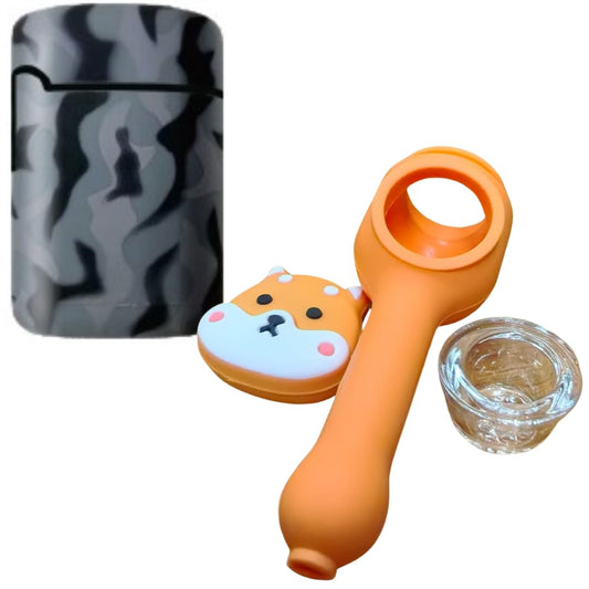 Grey Army ZL-3 Torch Jet Lighter And Dog Rasta Pipe