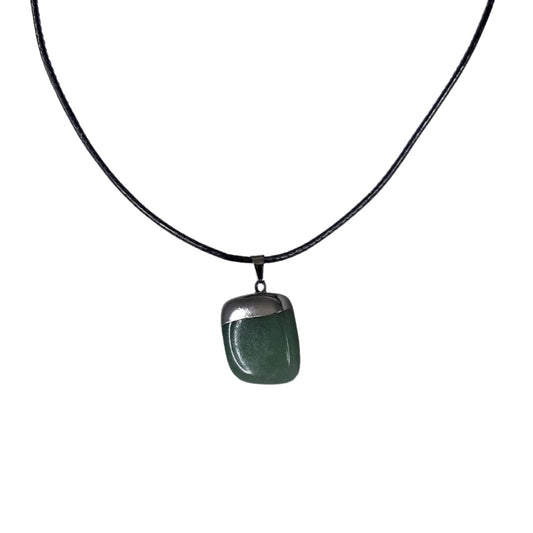 Earth Stone Collection - Polished Crystal Stone Necklace (Aventurine)