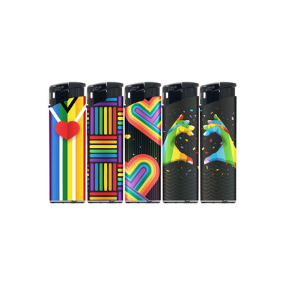 N2 Electronic Lighter - 5 Pack With 330ml Gas (Love)