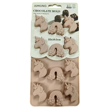 Silicone Chocolate Mold - Unicorns And Rainbows - 22×10.5cm (Pink)