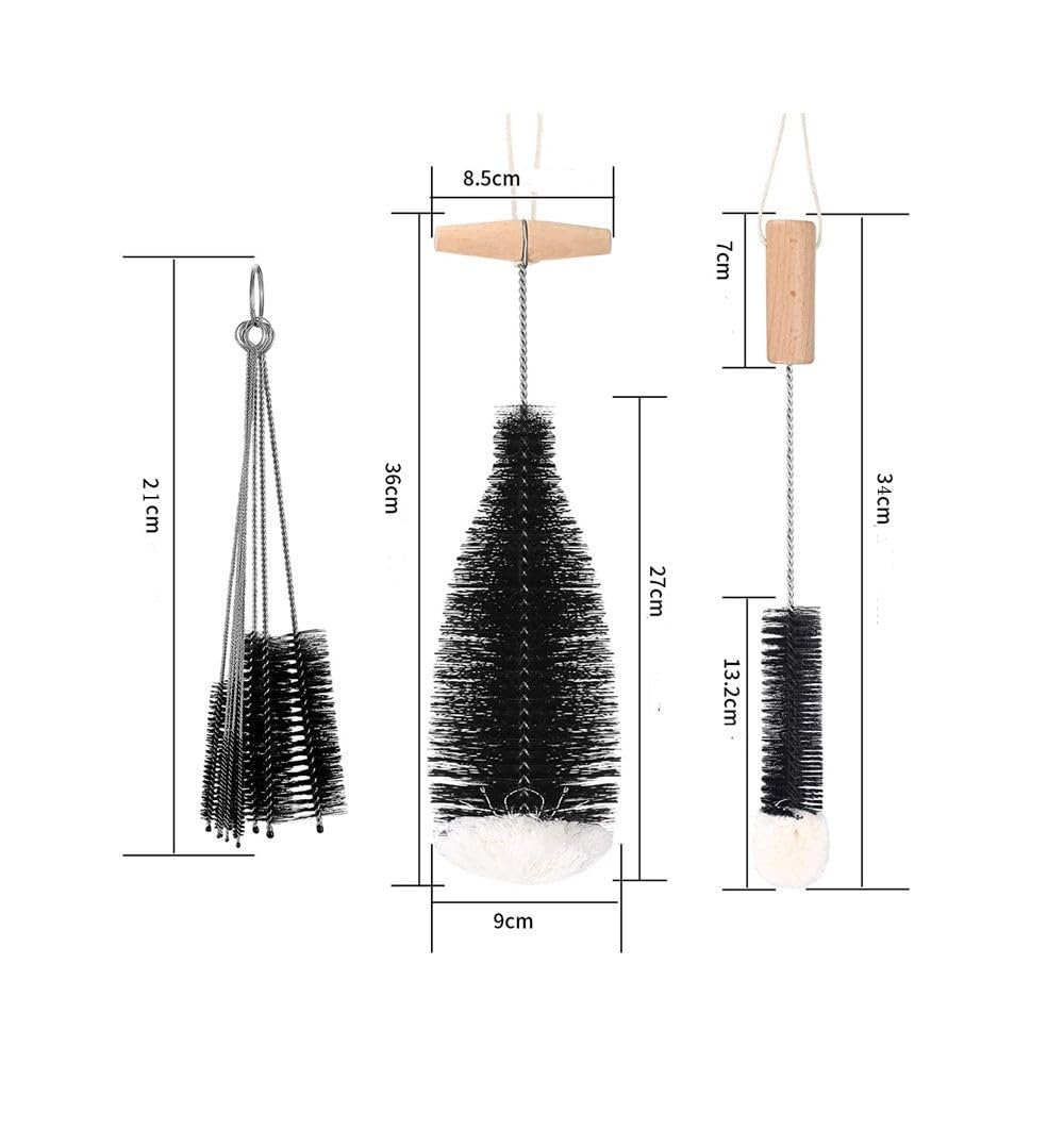 Glass Bottle Cleaning Brush Set Tube Spout Cleaning Tools - 12 Piece