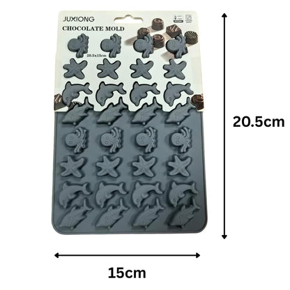 Silicone Chocolate Mold - Sea Creatures - 20.5x15cm (Grey)