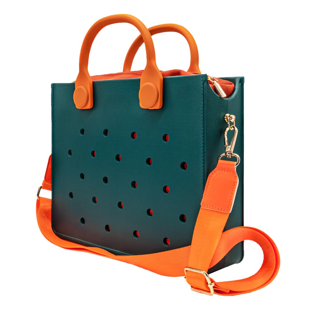 Nana EVA Croc Bag with Shoulder Strap – Lightweight Waterproof Tote Handbag (Green)