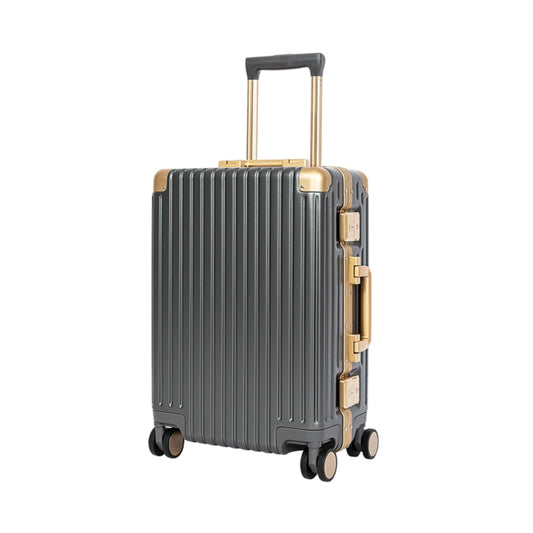 Classic Aluminum Frame Travel Suitcase - 20 inch - Grey
