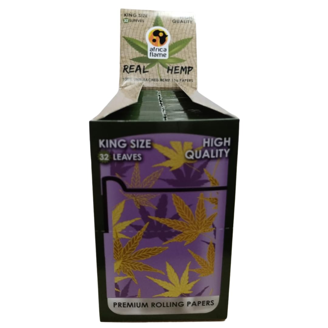 Africa Flame 100% Hemp Rolling Paper - 50 Booklets - Lilac