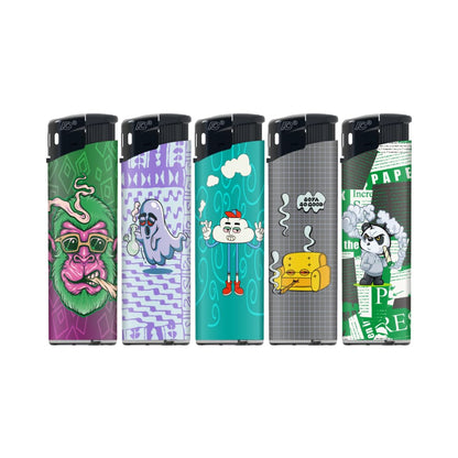 Electronic N2 Refillable Lighters – 420 Design Assortment, Pack of 50