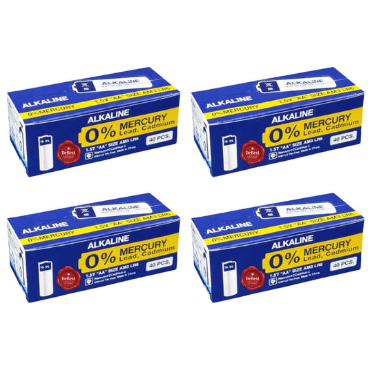 Debest Alkaline AA Penlight Battery 1.5V - Box of 40 - 4 Pack