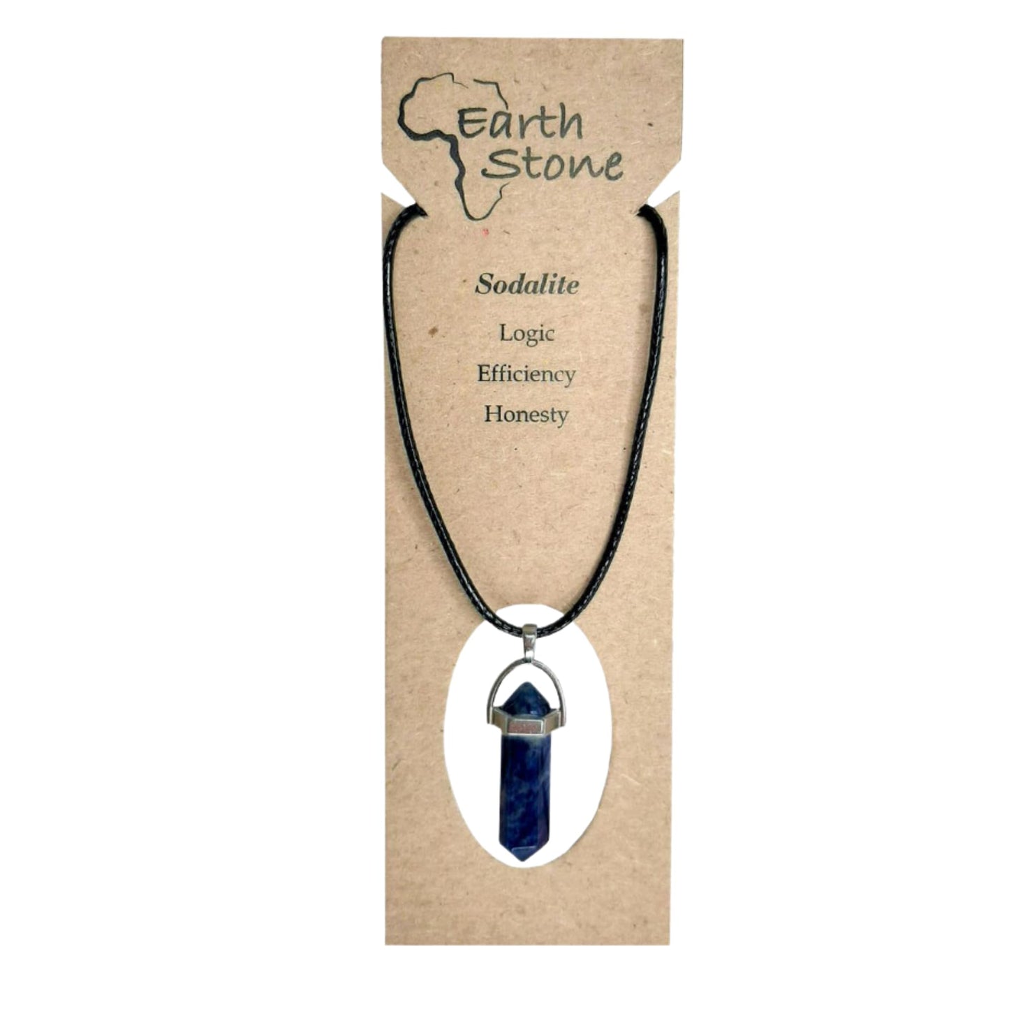 Earth Stone Collection - Bullet Crystal Stone Necklace (Sodalite)