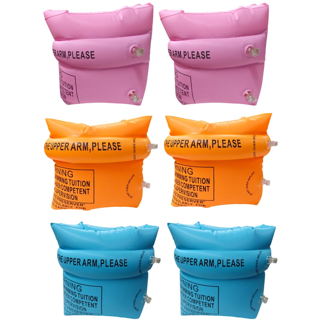 Swimming Inflatable Floating Arm Bands - 3 Pack with 3 Colors