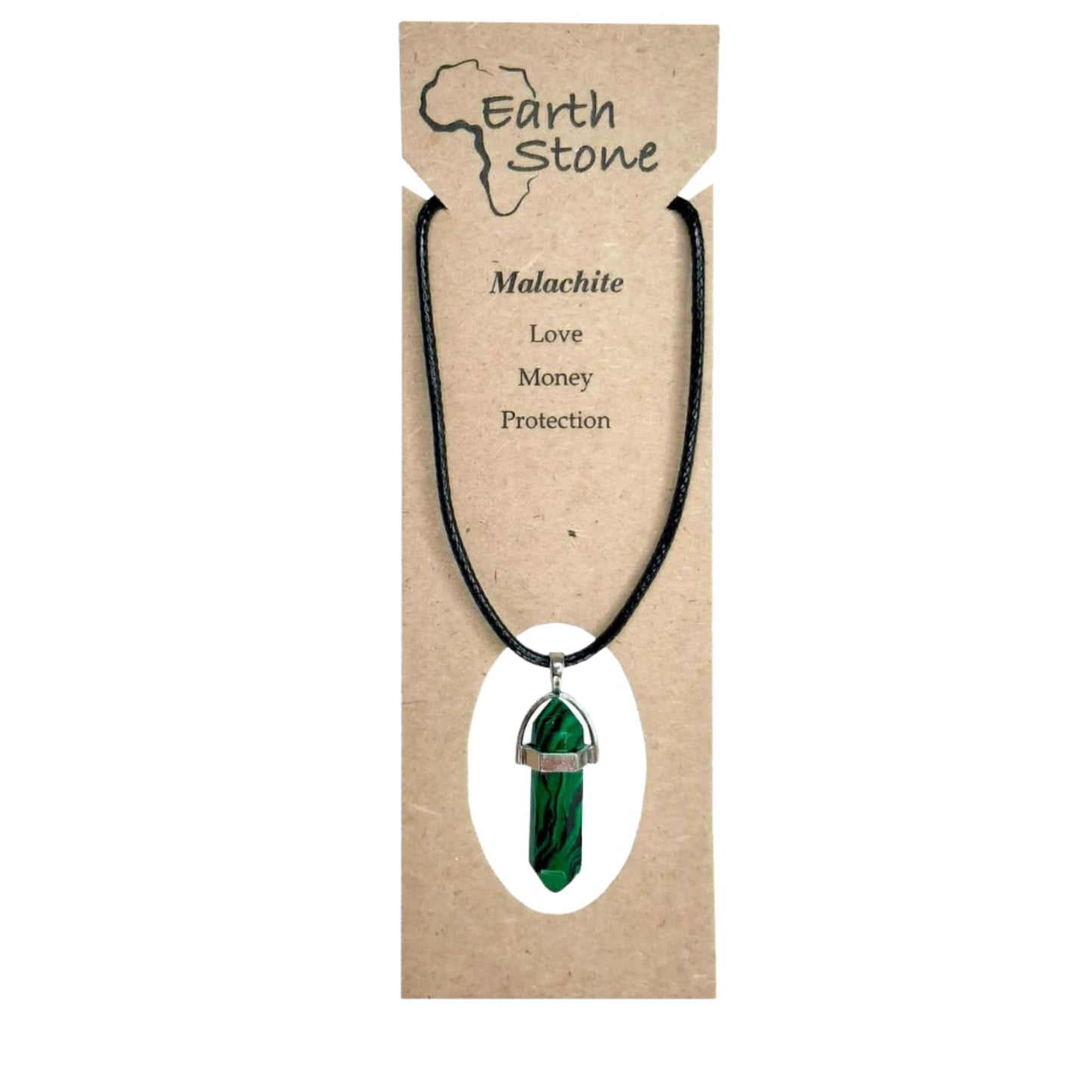 Earth Stone Collection - Bullet Crystal Stone Necklace (Malachite)