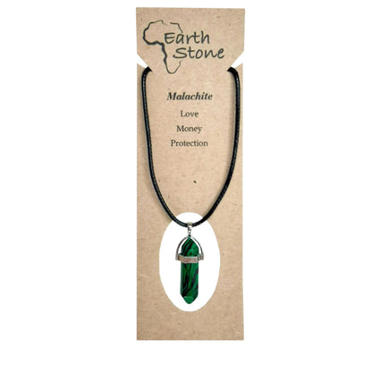 Earth Stone Collection - Bullet Crystal Stone Necklace (Malachite)