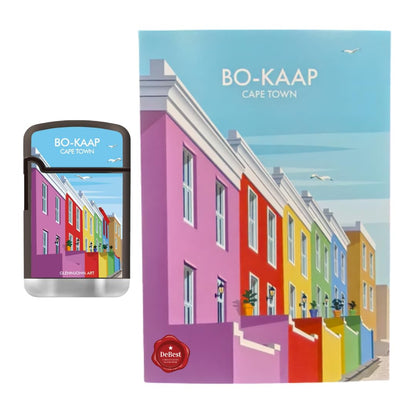 Debest Cape Town Travel Art Card A5 - Bo-Kaap and ZL3 Torch Jet Lighter